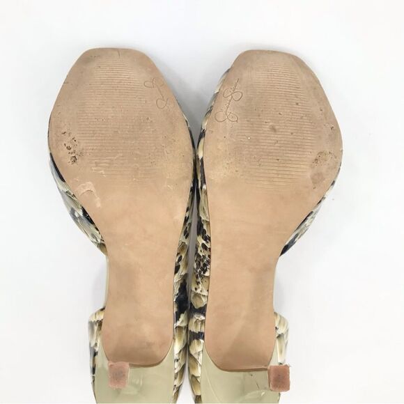 Jessica Simpson JOSETTE Green Reptile Print Leather Open Toe Pimp Heels - Picture 15 of 16